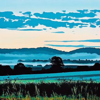 Cloakbird Dovetail style, Midjourney V6.1: realistic landscape photograph of quiet dawn