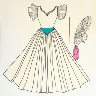 Riptide Chromageology style, Midjourney V6.1: haute-couture fashion outfit