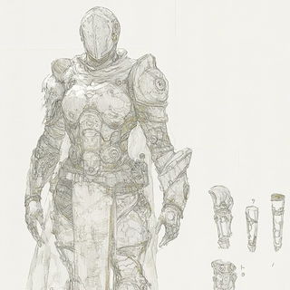 Tessellated Torrentism style, Midjourney V6.1: concept art character design of retropunk steam knight