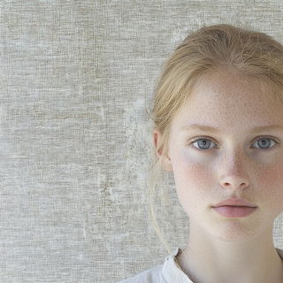 Tessellated Torrentism style, Midjourney V6.1: photographic portrait of female protagonist