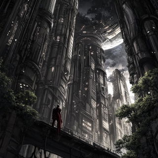 Mythprint style, Midjourney V6.1: megacity with futuristic bioarchitecture