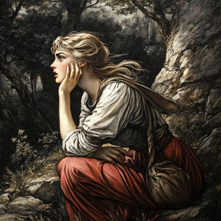 Mythprint style, Midjourney V6.1: classical 18th-century oil painting