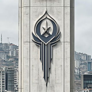 Portalbrick style, Midjourney V6.1: bold minimalist logo design for Istanbul city municipal services