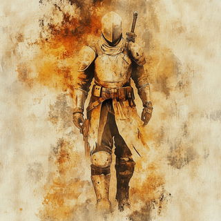 Folklorewash style, Midjourney V6.1: concept art character design of retropunk steam knight