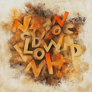 Folklorewash style, Midjourney V6.1: typographic composition with large letters