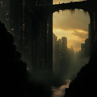 Scale Breach style, Midjourney V6.1: megacity with futuristic bioarchitecture