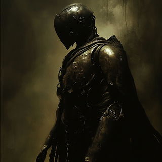 Scale Breach style, Midjourney V6.1: concept art character design of retropunk steam knight