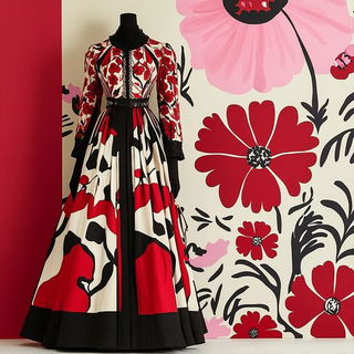 Atelier Zaffruna style, Midjourney V6.1: haute-couture fashion outfit