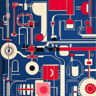 Atelier Zaffruna style, Midjourney V6.1: technical infrastructure blueprint schematics