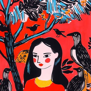 Kimono Prismatics style, Midjourney V6.1: traditional folk art
