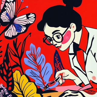 Kimono Prismatics style, Midjourney V6.1: editorial illustration for popular scientific magazine cover
