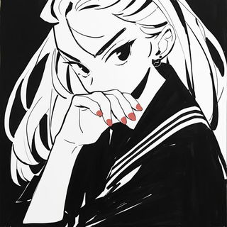 Kimono Prismatics style, Midjourney V6.1: black-and-white manga comic strip