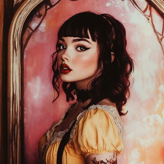 Cloudswitch style, Midjourney V6.1: photographic portrait of female protagonist