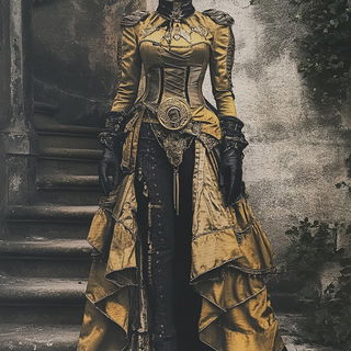 Puppetropolis style, Midjourney V6.1: haute-couture fashion outfit