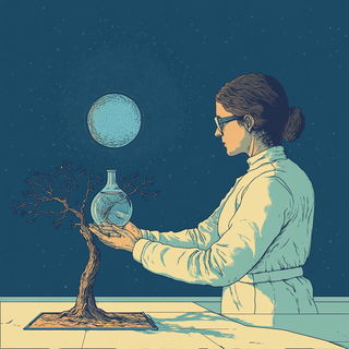 Crosshatch Borough style, Midjourney V6.1: editorial illustration for popular scientific magazine cover