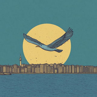 Crosshatch Borough style, Midjourney V6.1: bold minimalist logo design for Istanbul city municipal services