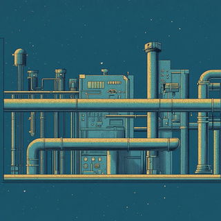 Crosshatch Borough style, Midjourney V6.1: technical infrastructure blueprint schematics