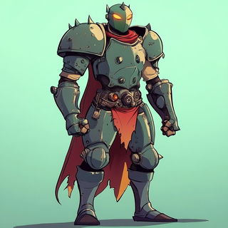Cobalt Etchedrama style, Midjourney V6.1: concept art character design of retropunk steam knight