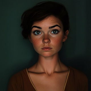 Cobalt Etchedrama style, Midjourney V6.1: photographic portrait of female protagonist