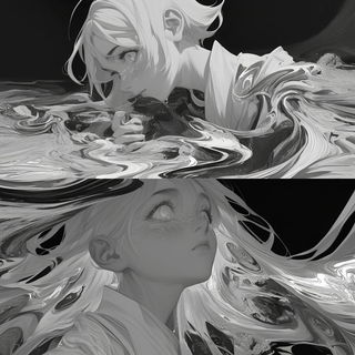 Cinechrome Mechanism style, Midjourney V6.1: black-and-white manga comic strip