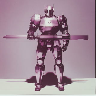 Exodus Pole Graphics style, Midjourney V6.1: concept art character design of retropunk steam knight