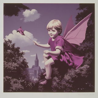 Exodus Pole Graphics style, Midjourney V6.1: retro fairy-tale illustration