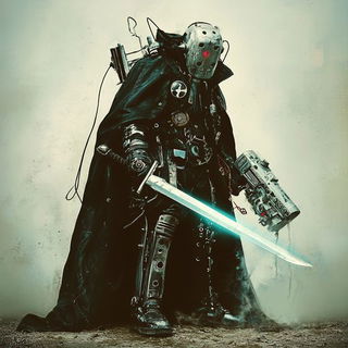 Glaciergarden style, Midjourney V6.1: concept art character design of retropunk steam knight