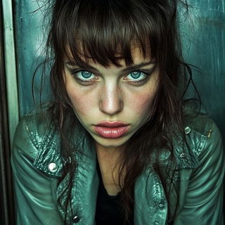 Glaciergarden style, Midjourney V6.1: photographic portrait of female protagonist