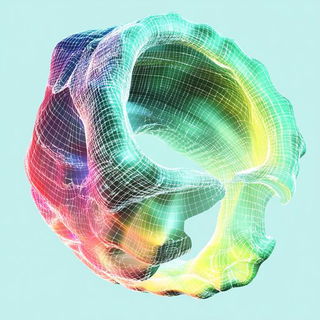 Parallaxagerie style, Midjourney V6.1: abstract 3D render