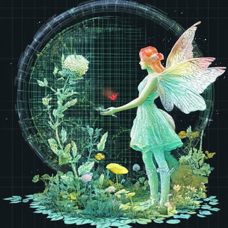 Parallaxagerie style, Midjourney V6.1: retro fairy-tale illustration