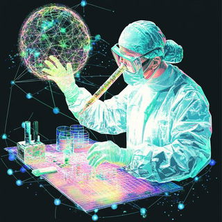 Parallaxagerie style, Midjourney V6.1: editorial illustration for popular scientific magazine cover