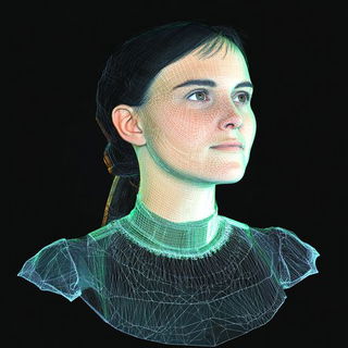 Parallaxagerie style, Midjourney V6.1: photographic portrait of female protagonist