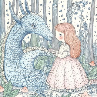 Harbour Hibiscus style, Midjourney V6.1: retro fairy-tale illustration