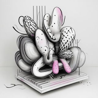 Verandaquill style, Midjourney V6.1: abstract 3D render