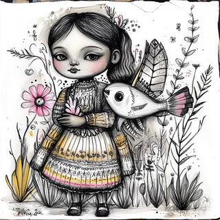 Verandaquill style, Midjourney V6.1: traditional folk art