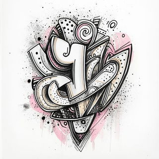 Verandaquill style, Midjourney V6.1: typographic composition with large letters