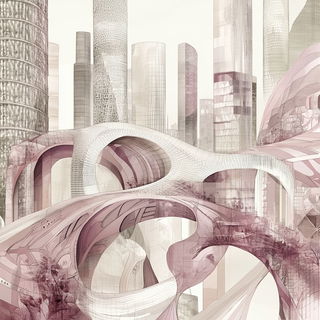Spiremeltdown style, Midjourney V6.1: megacity with futuristic bioarchitecture