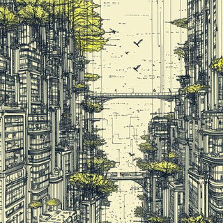 Cliffmolt style, Midjourney V6.1: megacity with futuristic bioarchitecture