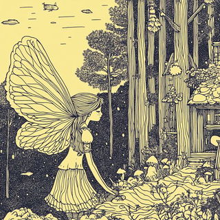 Cliffmolt style, Midjourney V6.1: retro fairy-tale illustration