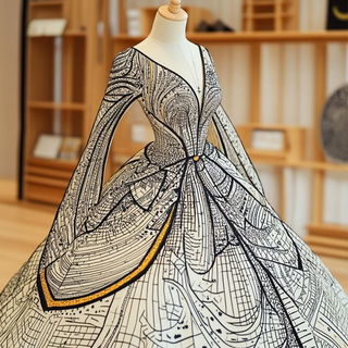 Cliffmolt style, Midjourney V6.1: haute-couture fashion outfit