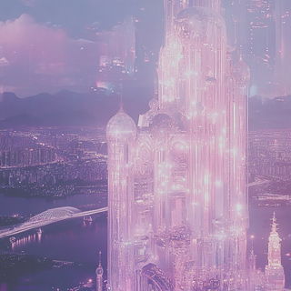 Mosaic Dionysia style, Midjourney V6.1: megacity with futuristic bioarchitecture