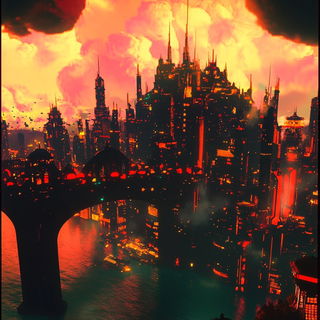 Featherhorn Assemblage style, Midjourney V6.1: megacity with futuristic bioarchitecture