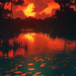Featherhorn Assemblage style, Midjourney V6.1: realistic landscape photograph of quiet dawn