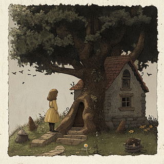 Ruinmontage style, Midjourney V6.1: retro fairy-tale illustration