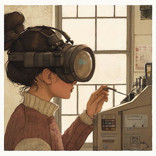 Ruinmontage style, Midjourney V6.1: editorial illustration for popular scientific magazine cover