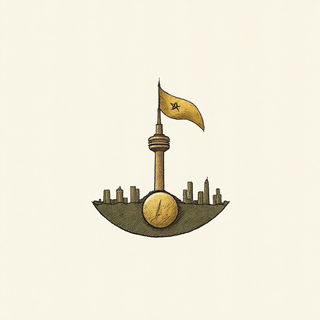 Ruinmontage style, Midjourney V6.1: bold minimalist logo design for Istanbul city municipal services