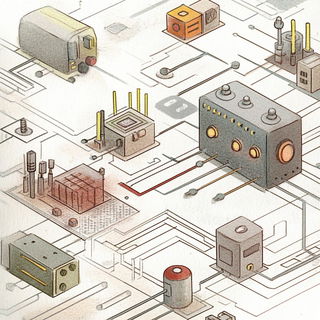 Ruinmontage style, Midjourney V6.1: technical infrastructure blueprint schematics