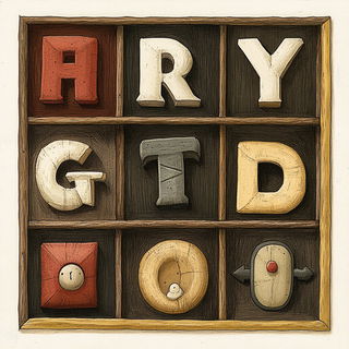 Ruinmontage style, Midjourney V6.1: typographic composition with large letters