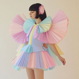 Cinnabartrace style, Midjourney V6.1: haute-couture fashion outfit