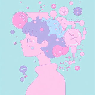 Cinnabartrace style, Midjourney V6.1: editorial illustration for popular scientific magazine cover